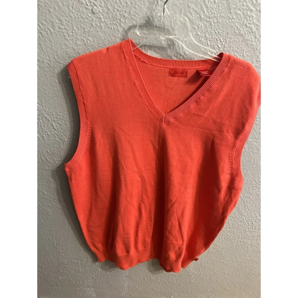 Izod Men Coral Color Size Large‎ Sweater Vest